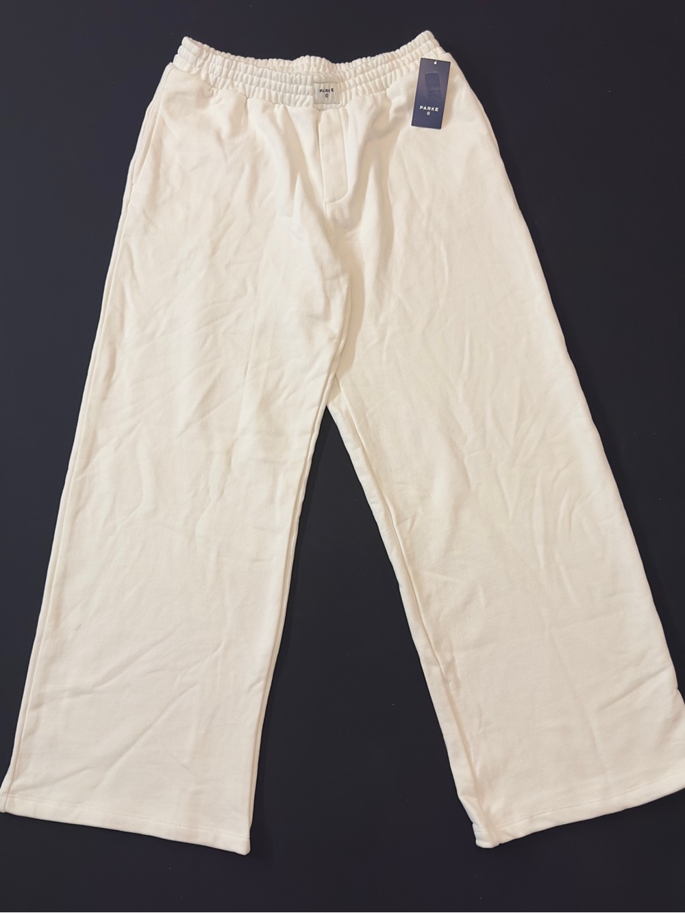 PARKE Cream Wide Leg  Sweatpants Women’s MediumNWT Oversized Lounge Pants Cotton